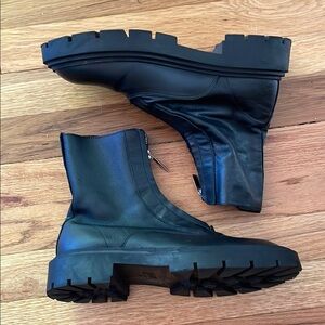 Zara Chunky Black Pleather Boots